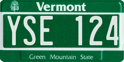 VT license plate YSE124