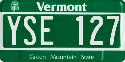 VT license plate YSE127