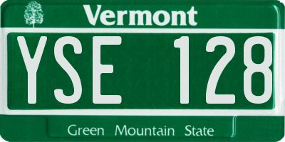 VT license plate YSE128