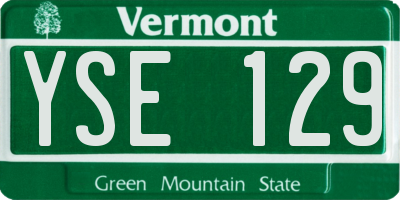 VT license plate YSE129