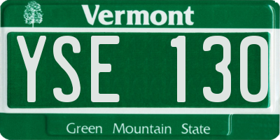 VT license plate YSE130