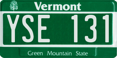 VT license plate YSE131