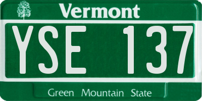 VT license plate YSE137