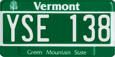 VT license plate YSE138