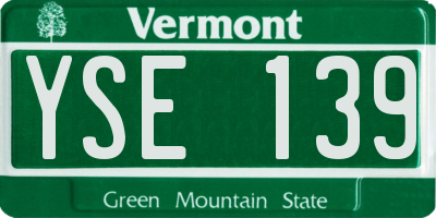 VT license plate YSE139