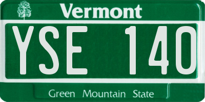 VT license plate YSE140