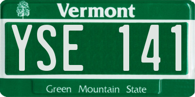 VT license plate YSE141