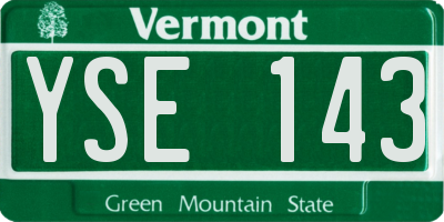VT license plate YSE143