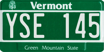 VT license plate YSE145