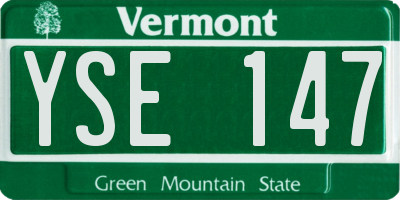 VT license plate YSE147