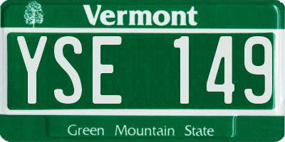 VT license plate YSE149