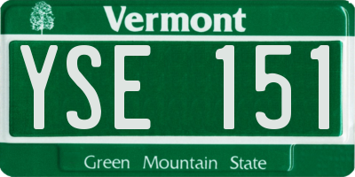 VT license plate YSE151