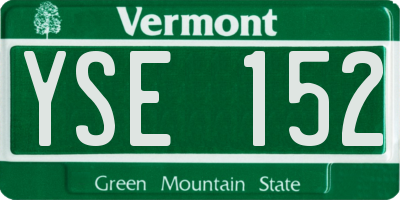 VT license plate YSE152