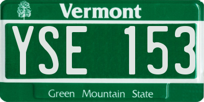 VT license plate YSE153