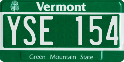 VT license plate YSE154