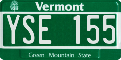 VT license plate YSE155