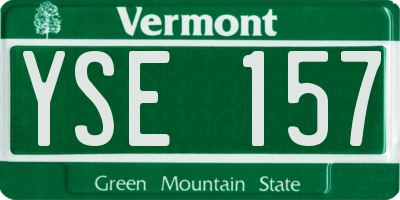 VT license plate YSE157