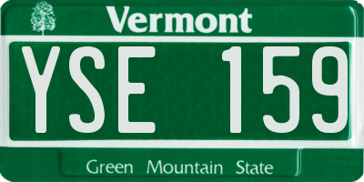VT license plate YSE159