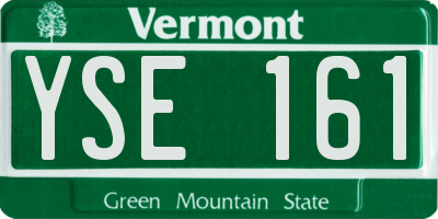 VT license plate YSE161