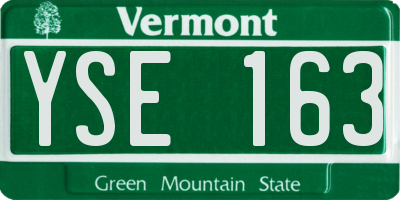 VT license plate YSE163