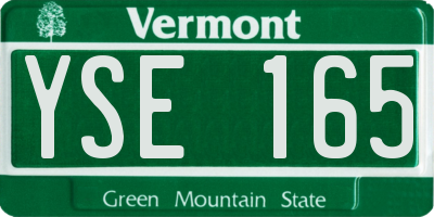 VT license plate YSE165