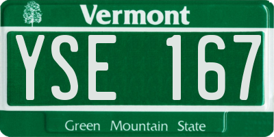 VT license plate YSE167
