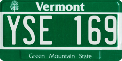 VT license plate YSE169
