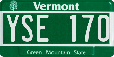 VT license plate YSE170