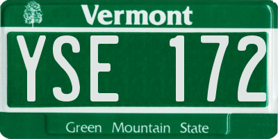 VT license plate YSE172
