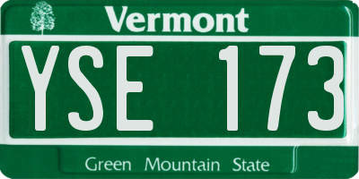 VT license plate YSE173