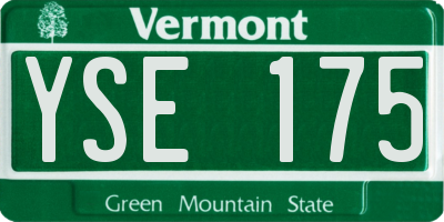 VT license plate YSE175
