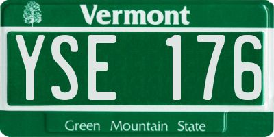 VT license plate YSE176