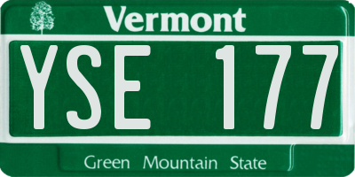 VT license plate YSE177