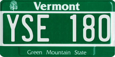 VT license plate YSE180