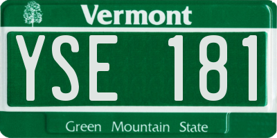 VT license plate YSE181