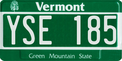 VT license plate YSE185