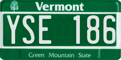 VT license plate YSE186