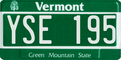 VT license plate YSE195