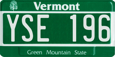VT license plate YSE196