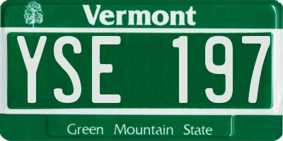 VT license plate YSE197