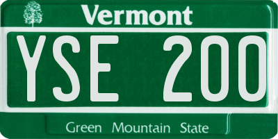 VT license plate YSE200