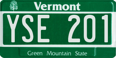 VT license plate YSE201
