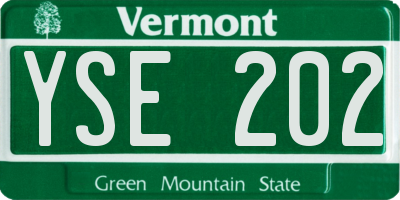 VT license plate YSE202