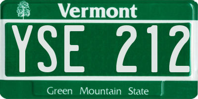VT license plate YSE212