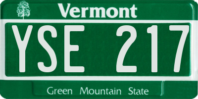 VT license plate YSE217