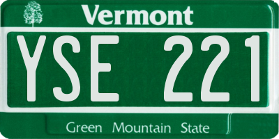 VT license plate YSE221