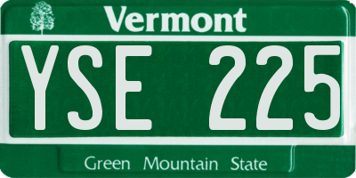 VT license plate YSE225
