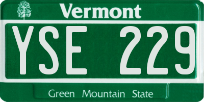 VT license plate YSE229