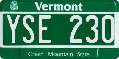 VT license plate YSE230
