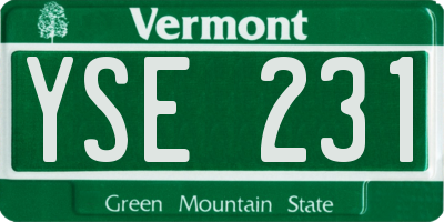 VT license plate YSE231